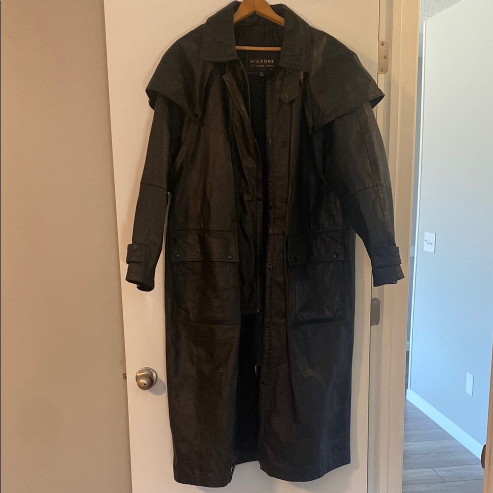 Wilson Black Trench Coat with Oversized Collar